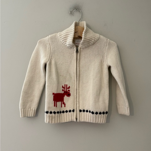 $19 ADD ON Hanna Andersson Holiday Knot Reindeer‎ Cardigan 3T Zara - Picture 1 of 3